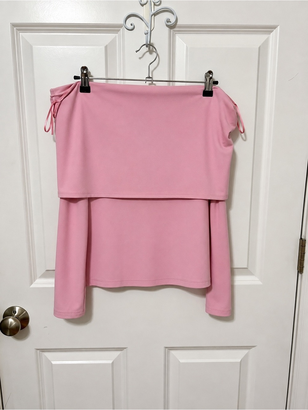 Zara Light Pink Off-The-Shoulder top